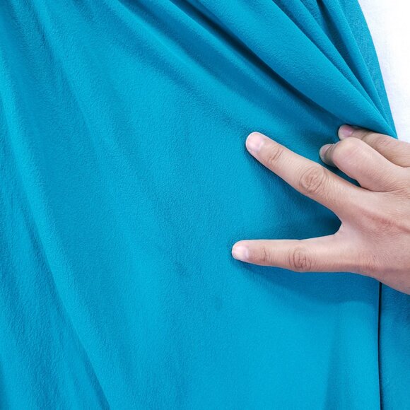 Aidan Mattox 100% Silk Strapless Formal Prom Gown Turquoise Maxi Dress Size 10 - Picture 6 of 16